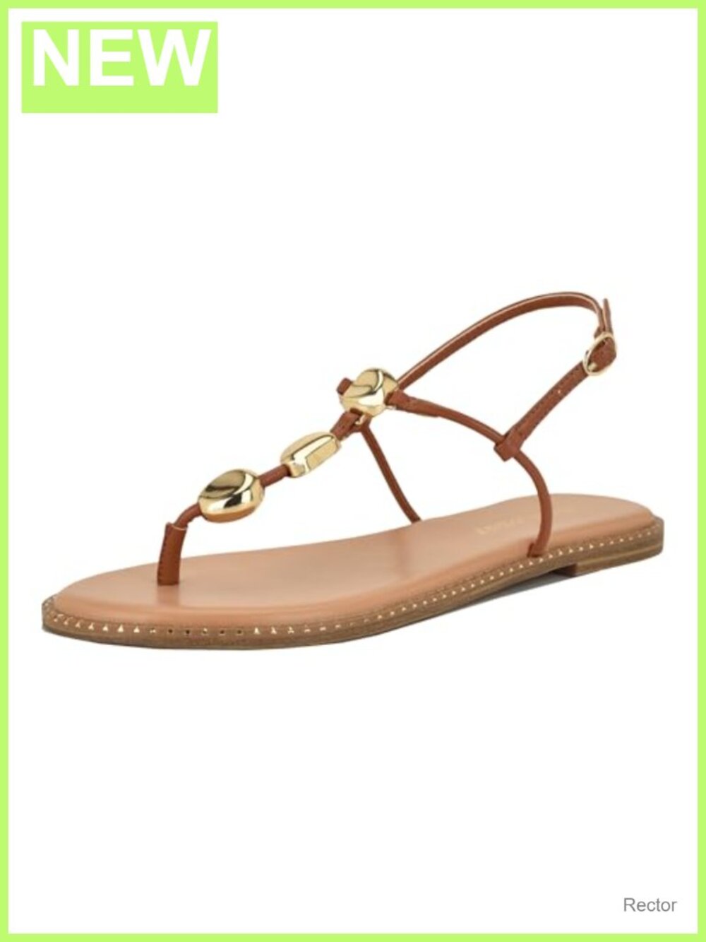 Nine West Derika Flat Sandals - Women's Sandals Open Toe Adjustable Ankle Strap